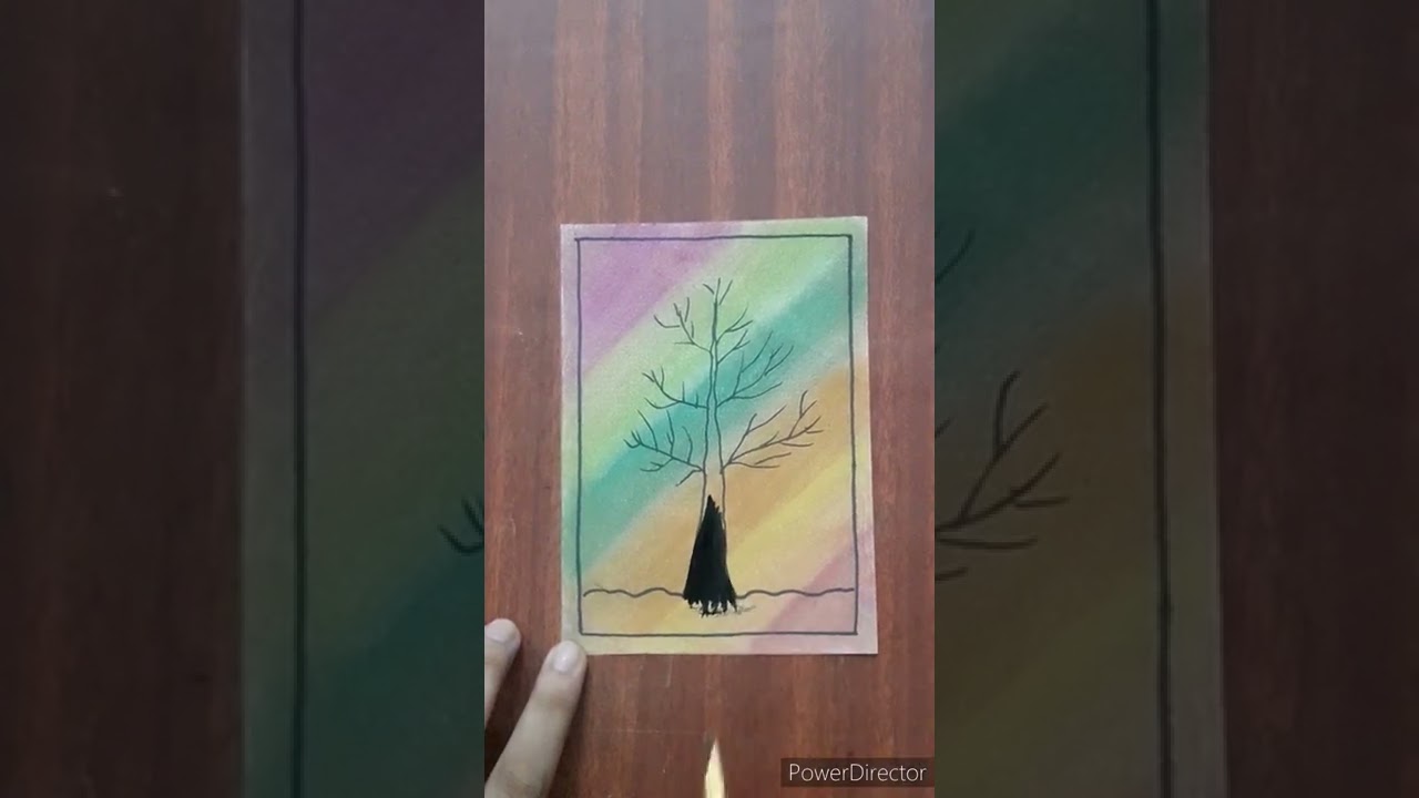 #shorts..soft pastels tree drawing @tipstricks2190