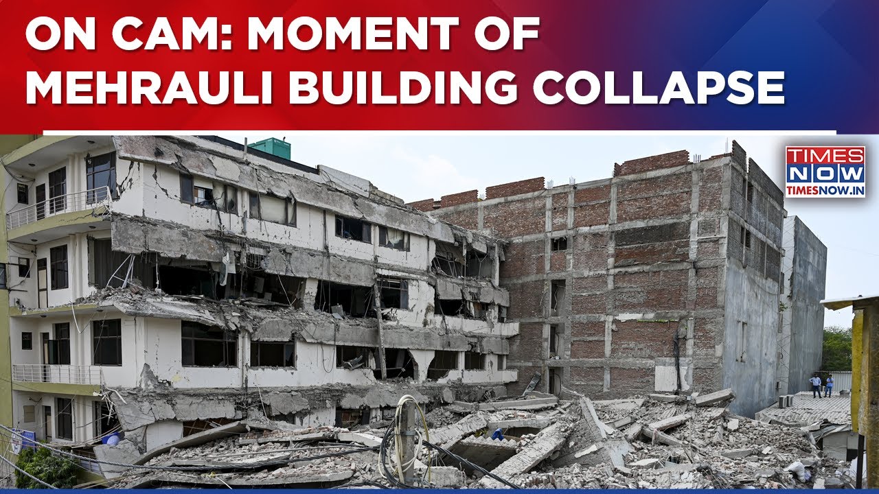 Delhi Building Collapse: CCTV Captures Exact Moment 5-Storey Building Crashes Down