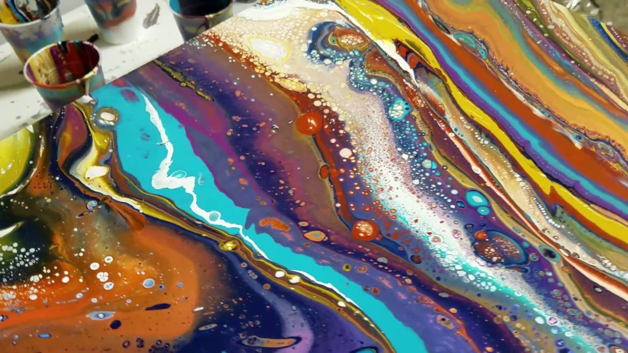 Acrylic Pouring - 10 Color Dirty Pour - My Process (tonight)