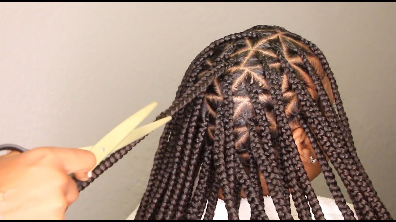 Jumbo knotless Braids - Her First Time Getting Braids EVER!!