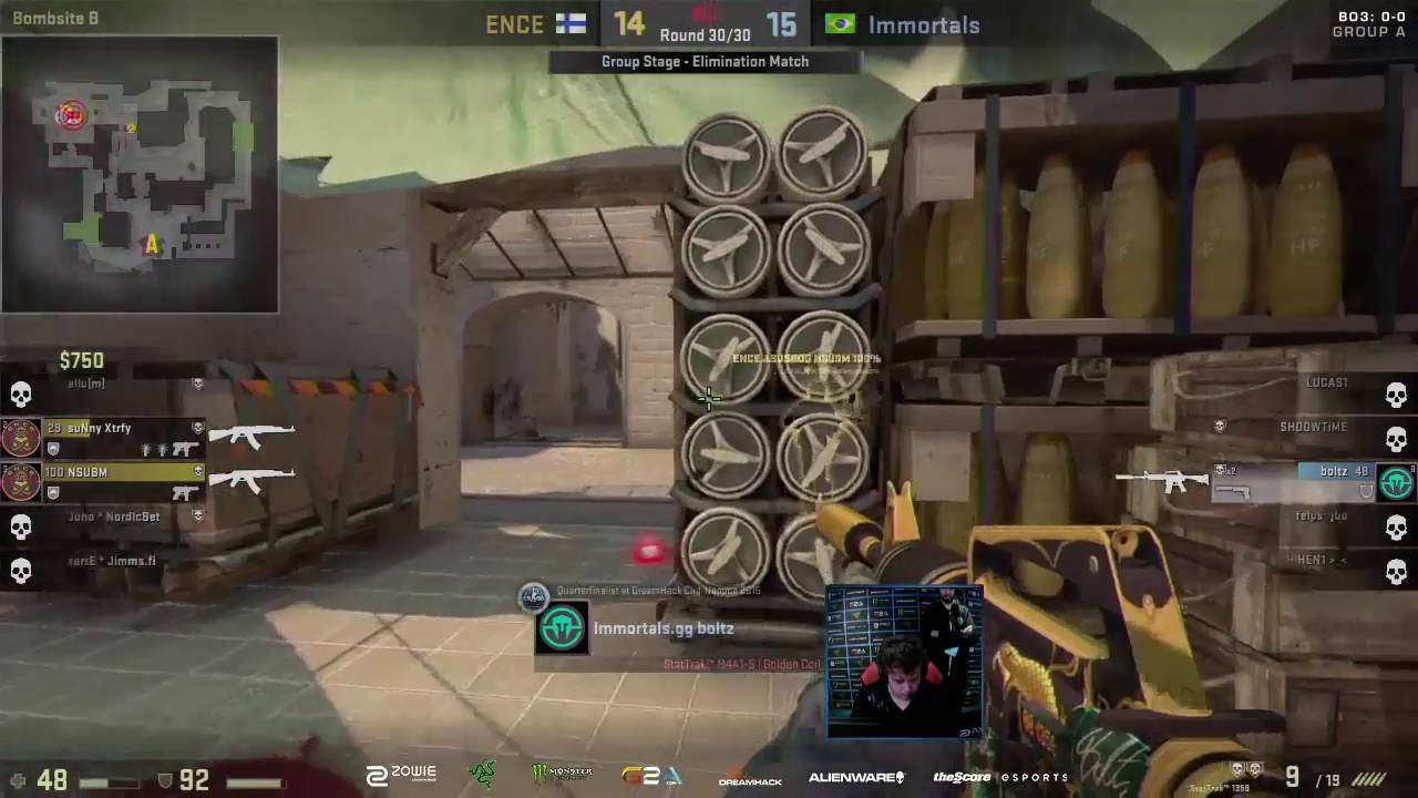 CS:GO - Boltz Amazing 1 vs 3 Clutch vs ENCE @ Dreamhack Open Summer