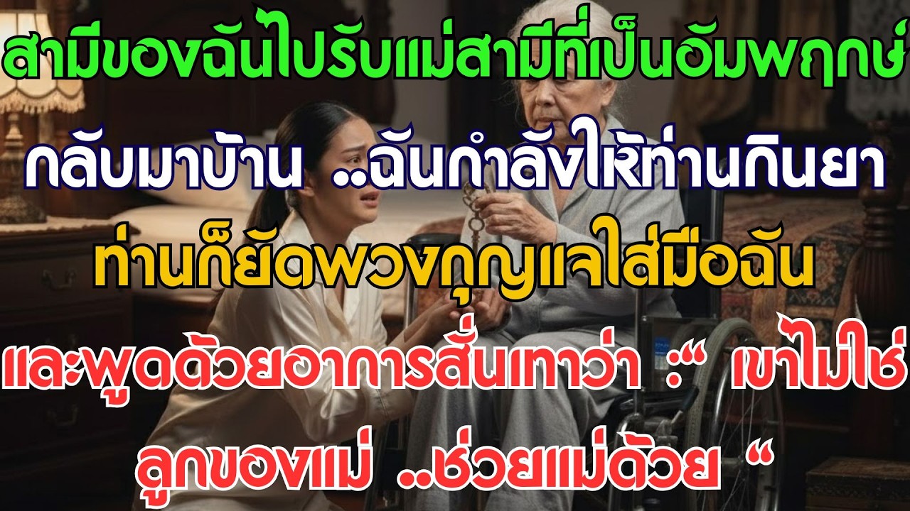 สามีรับแม่สามีที่เป็นอัมพฤกษ์มาอยู่บ้าน... ขณะกำลังให้ยาท่าน ท่านก็ยัดกุญแจพวงหนึ่งใส่มือฉัน