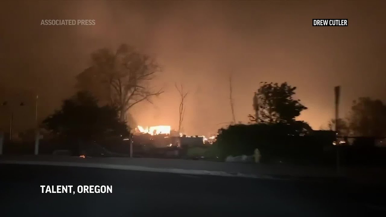 Wildfire rages in Talent, Oregon, Sept 10, 2020