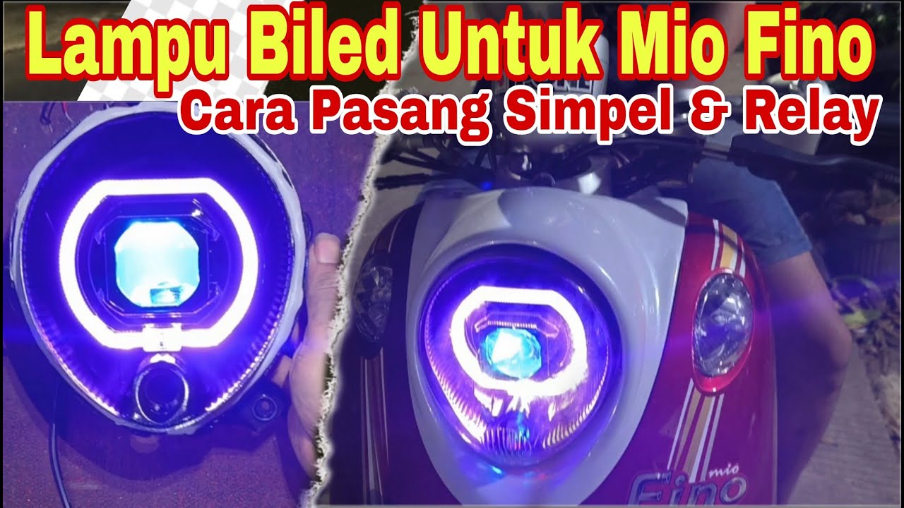 pasang lampu proji biled ibright di motor Yamaha fino