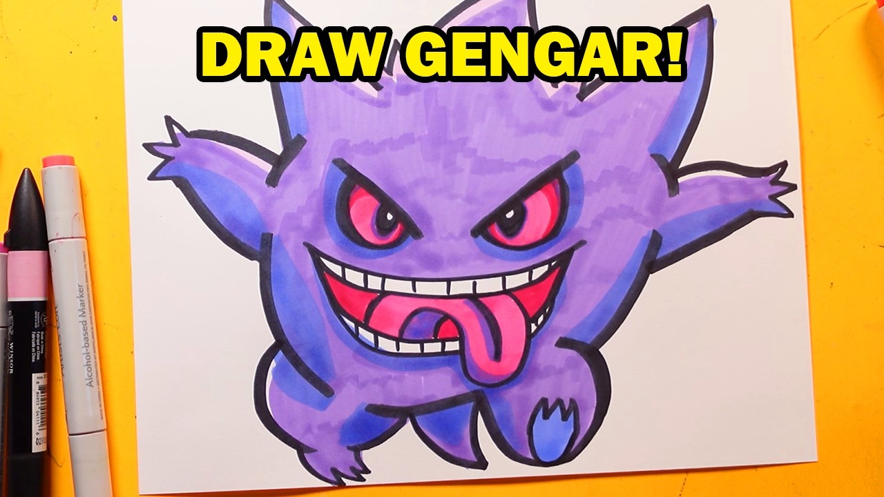 How to Draw Gengar Pokemon for Kids!