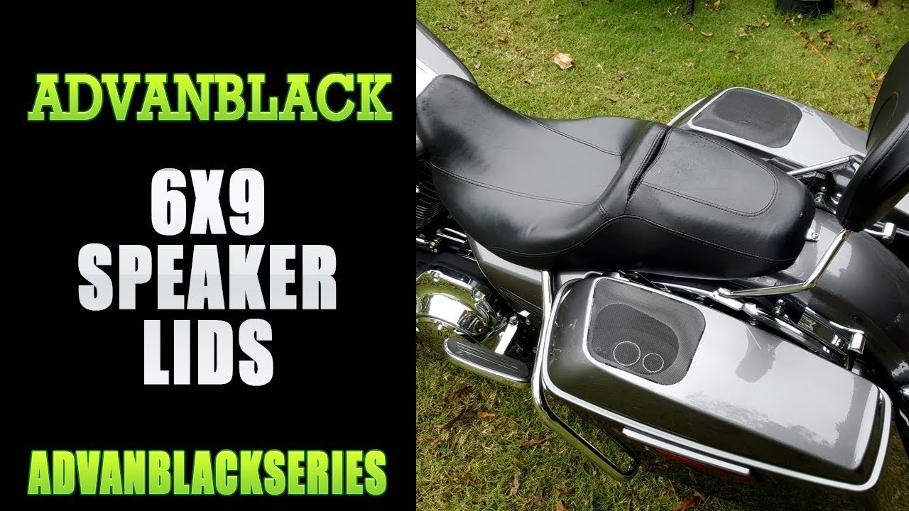 ADVANBLACK SPEAKER LIDS COLOR MATCHED  HARLEY DAVIDSON SADDLEBAGS