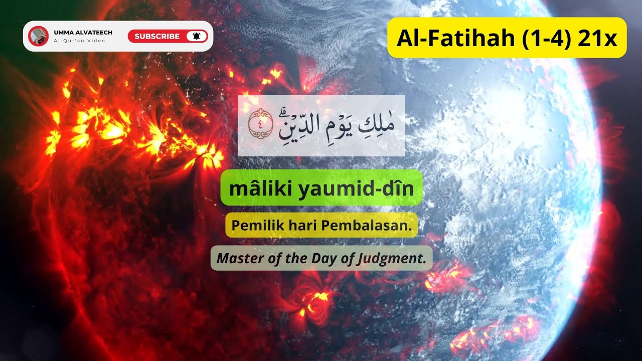 Surat Al-Fatihah Ayat 1-4 21x Metode Ummi (Arabic-Latin & Indonesia-English Translation)