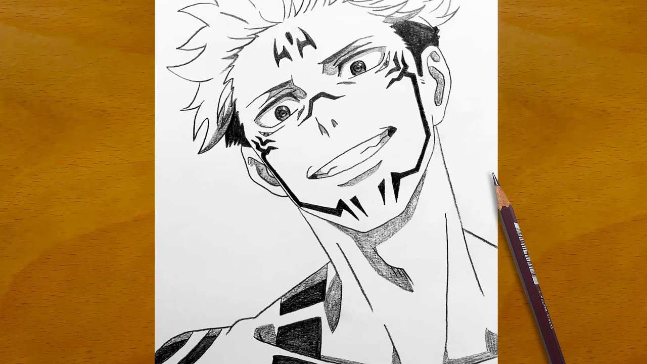 How to Draw Sukuna from Jujutsu Kaisen Step-by-Step | Stunning Anime Sketch