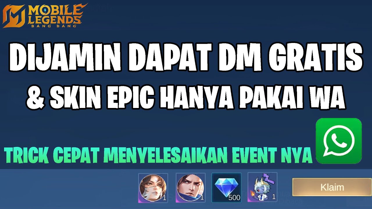 DIJAMIN DAPAT DIAMOND GRATIS & SKIN GRATIS HANYA DARI WA - PAKAI CARA INI DIJAMIN BERHASIL 100%