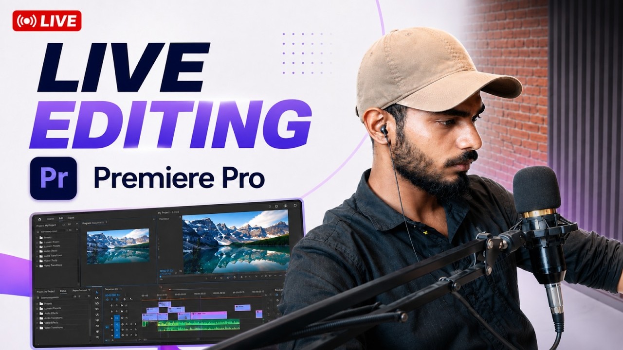 🎬 LIVE 🔴 VIDEO EDITING IN ADOBE PREMIERE PRO