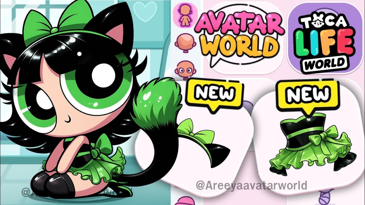 HOW TO MAKE NEW BUTTERCUP POWDERPUFF GIRLS KITTY SO CUTE 😍 IN AVATAR WORLD AND TOCA BOCA WORLD 😍🌎