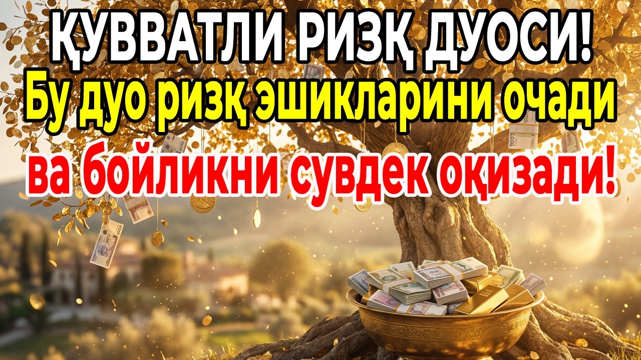 Aжойиб ризқ дуоси! Амал қилинг ва ризқингиз тўхтовсиз оқиб келади!