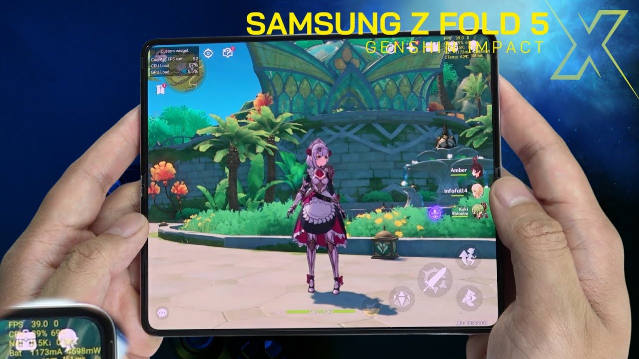 Samsung Galaxy Z Fold 5 Genshin Impact Gaming test Update 2024 | Snapdragon 8 Gen 2, 120Hz Display