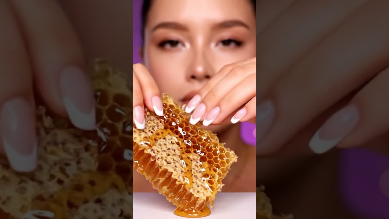 Golden crunch that melts into pure sweetness 🍯✨  #asmr #mukbang #crunchynoises #satisfying #chewy