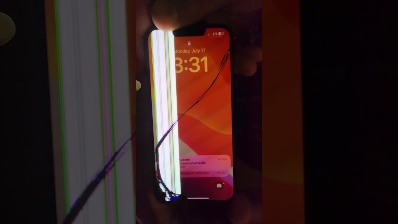 iPhone Cracked Screen with Lines #phonefix #devicerepair #iphonerepair