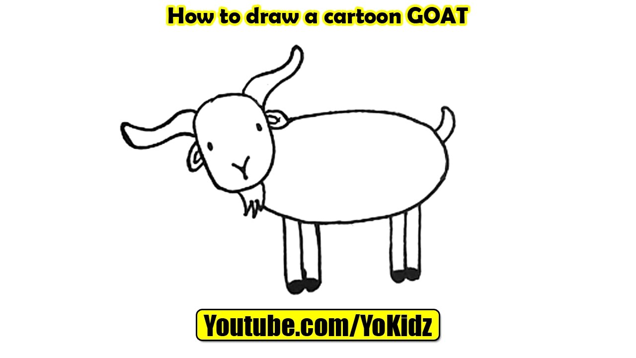 How to draw a cartoon GOAT