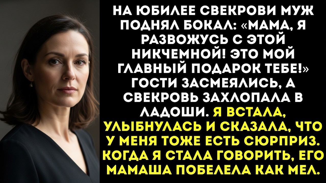 «Мама, я развожусь! Это мой подарок тебе на юбилей!» — объявил муж в ресторане перед гостями...