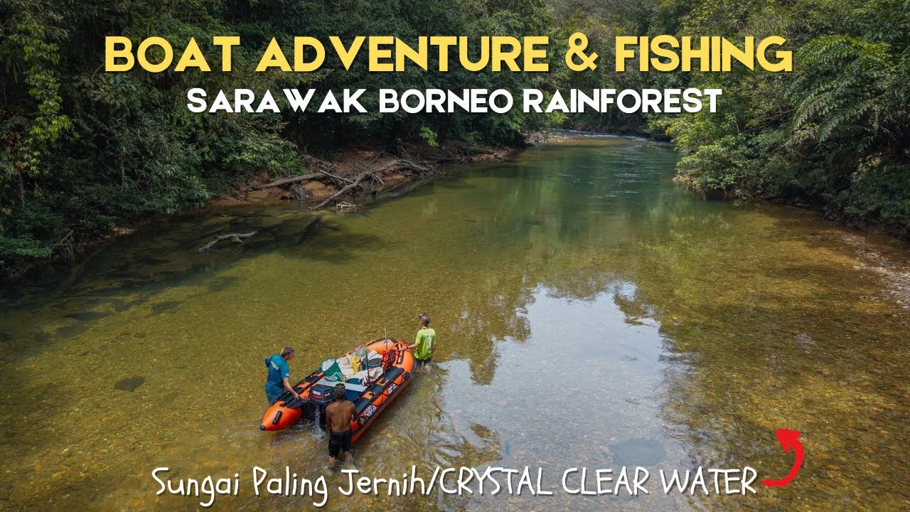 Fishing/Adventure With🛶Inflatable Boat/Amazing Clear River Water‼️