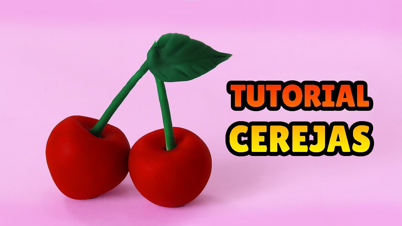 🍒Faça CEREJAS Miniatura - Tutorial Fácil Biscuit clay, plastilina , Pasta Americana DIY🍒