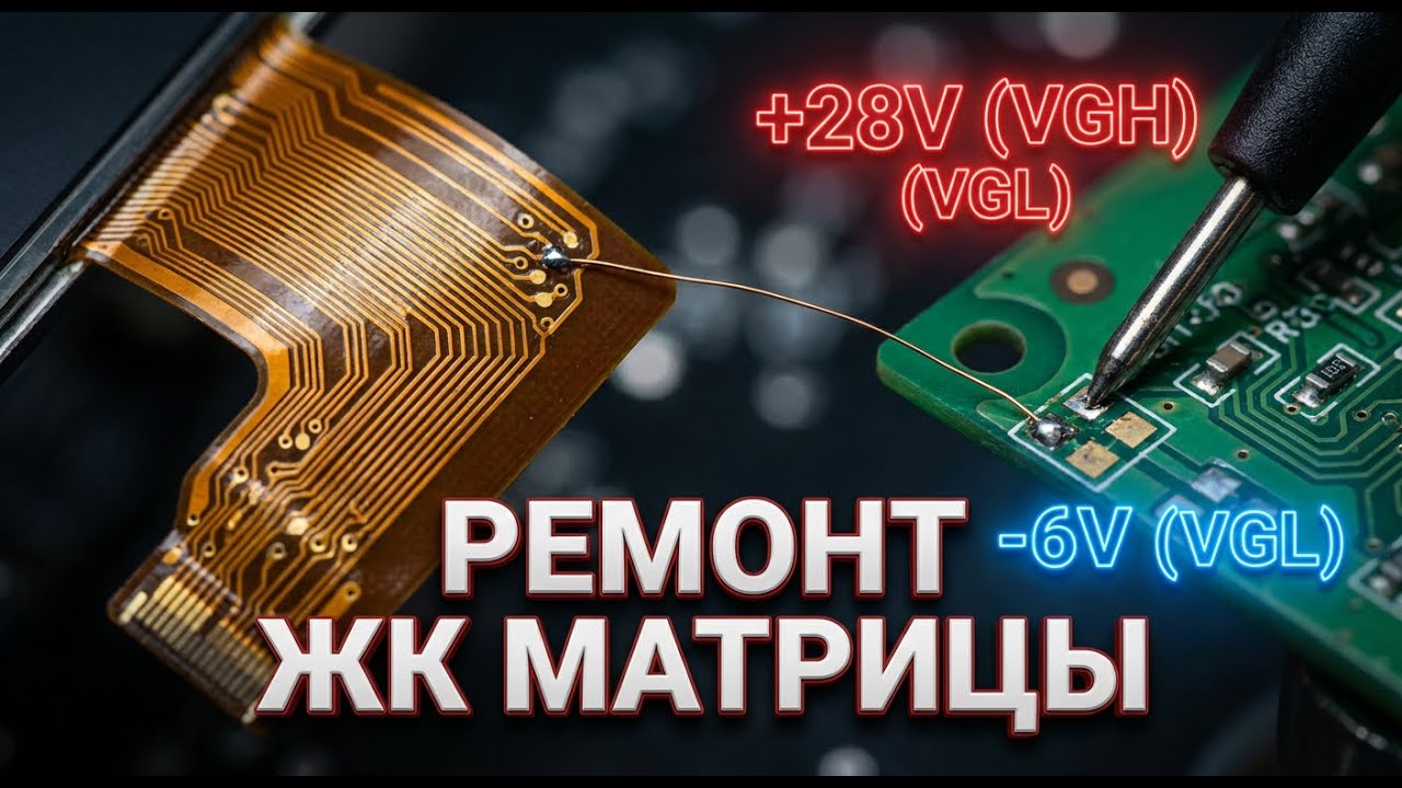 Ремонт ЖК-матриц (LCD панелей) | Как найти обрыв внутри матрицы и убрать полосы?
