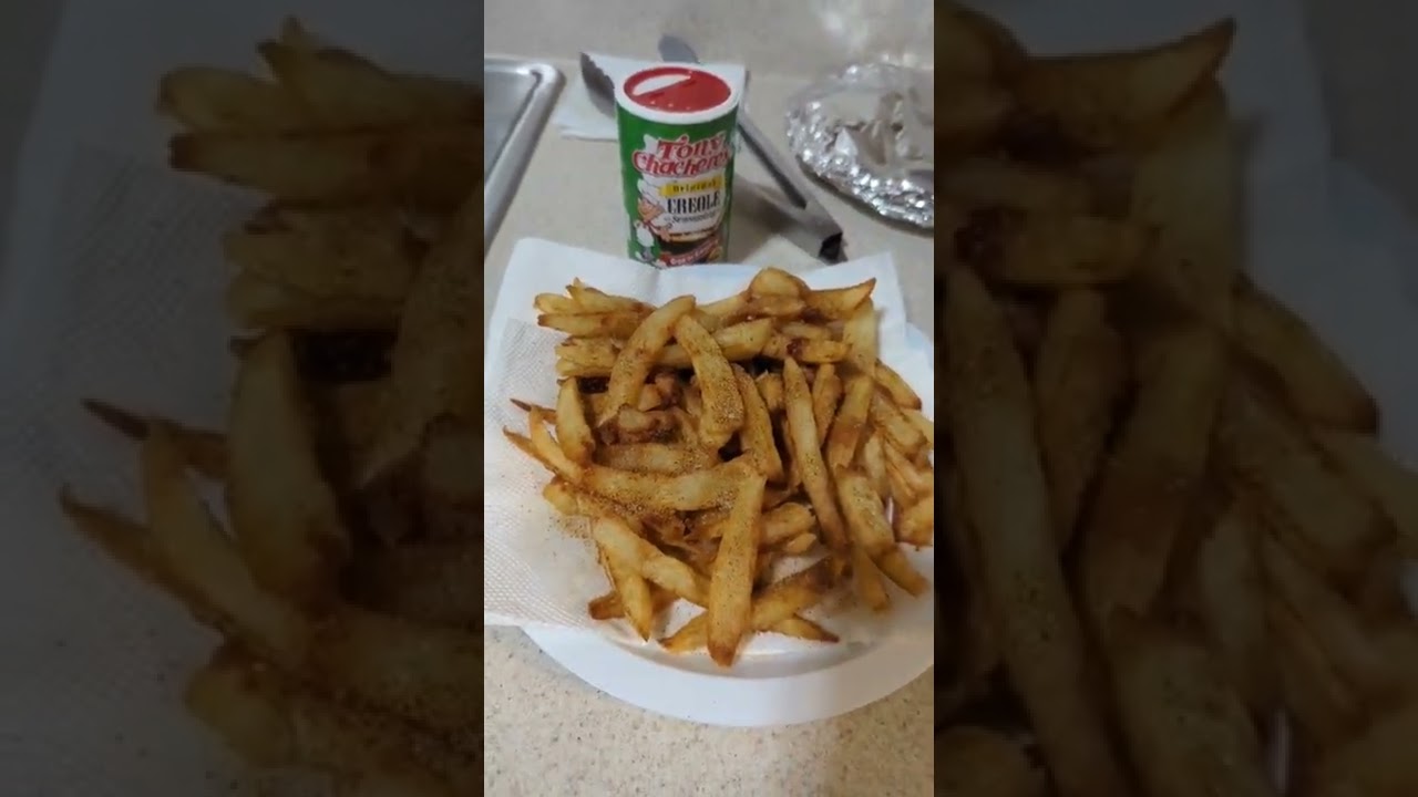 Tony Creole seasoning on fresh cut homemade french fries so delicious y'all have to try it 🥔😋