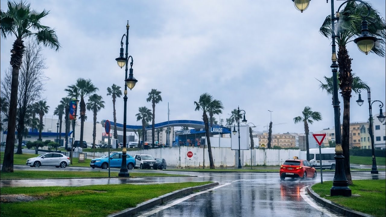 جولة في مدينة طنجة من مغوغة الى زياتن.. أمطار عاصفية في المدينة ⛈️