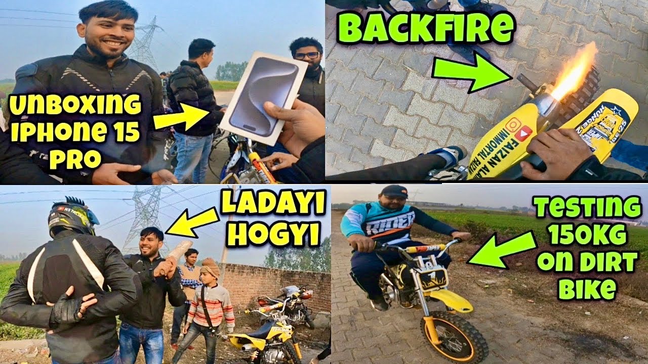 15 Pro Max Unboxing | Dirt Bike Stunts and Public Reactions #dirtbike #faizanalam