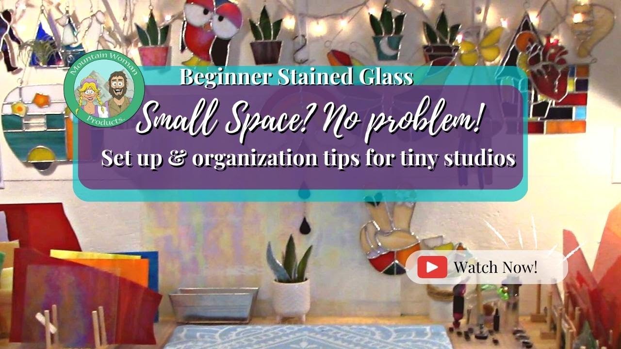 Beginner Stained Glass Studio Set Up for Small Spaces