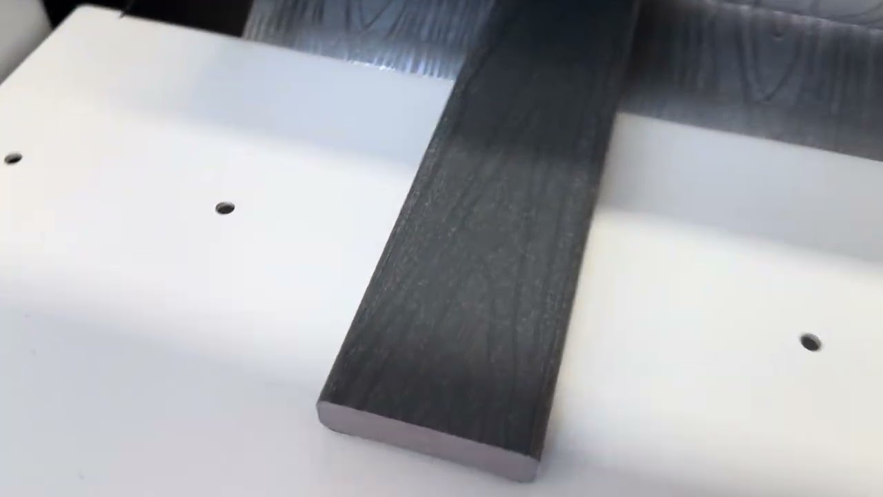 Embossing on PE foam board by double-sided embossing machine