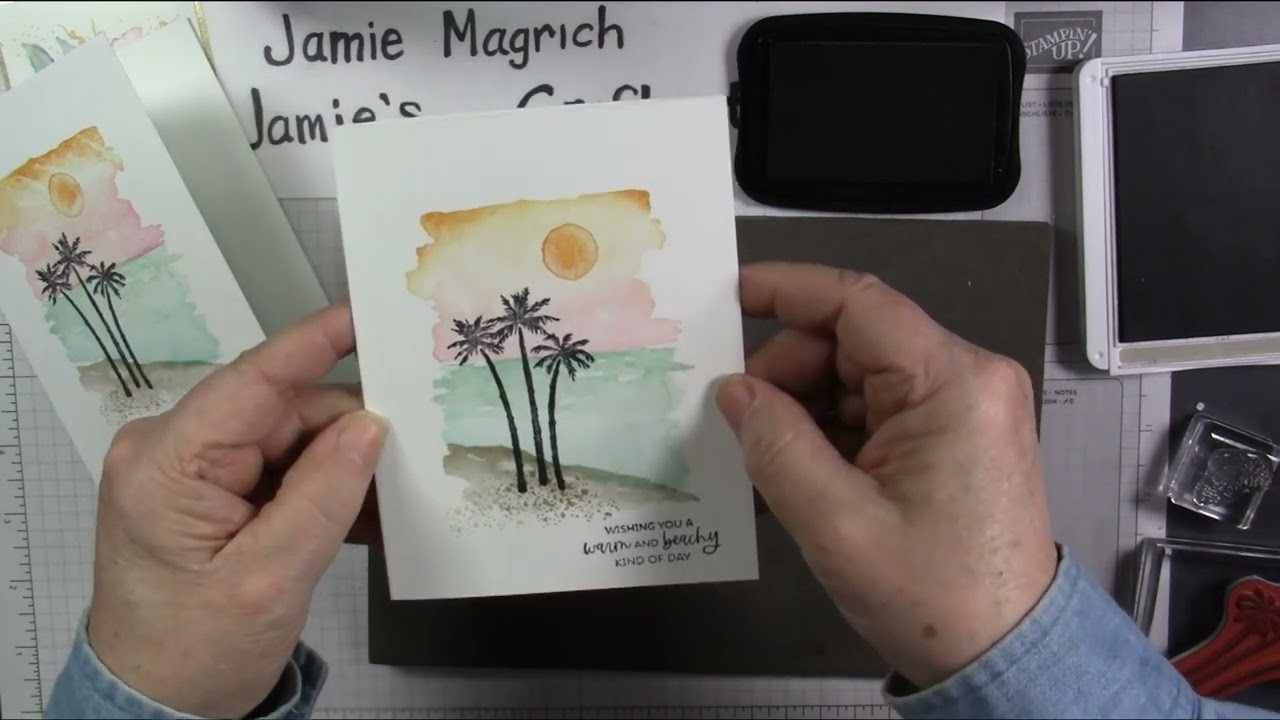 Stampin'Up! OCEANFRONT   PARADISE PALMS 3 CARD TUTORIAL
