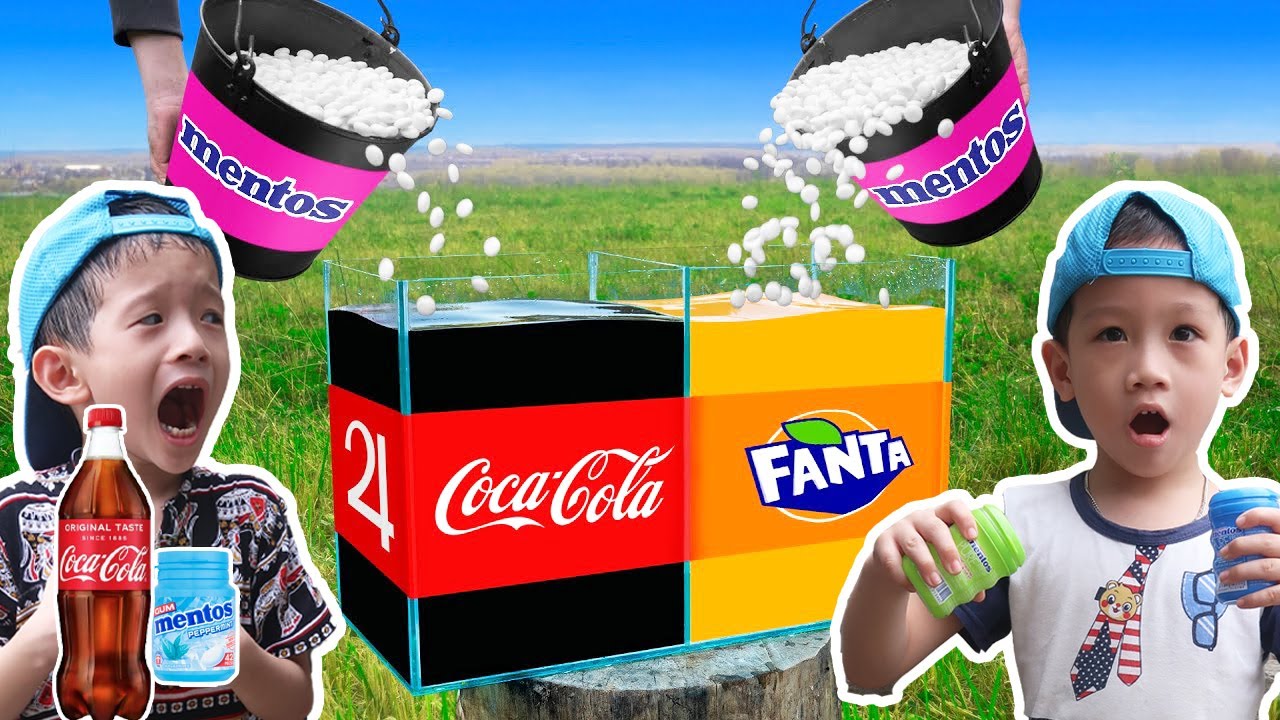 Thử Thách Làm Theo Video Triệu View TikTok | Coca cola vs Mentos | Gia Đình Baby Shark