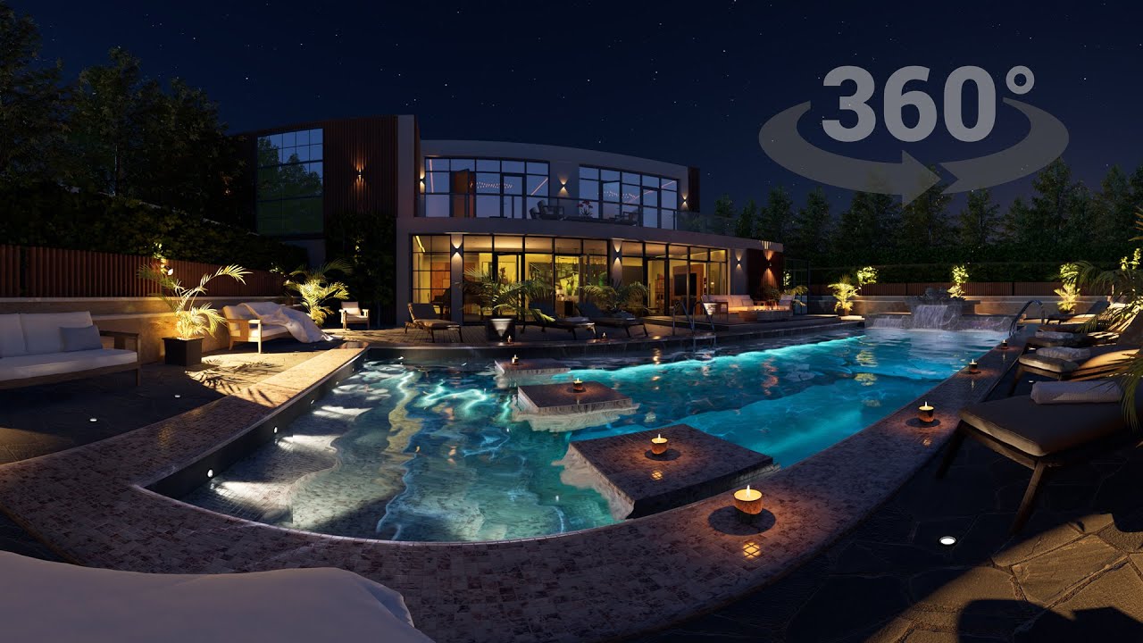 360° Relaxing Swimming Pool And Exquisite Property | Look Around | Escape The World | 8K