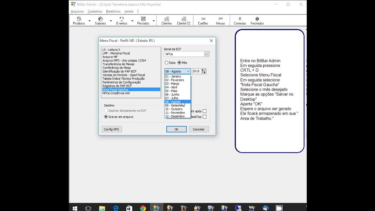 Tutorial Arquivo Nota Fiscal Gaucha BitBar
