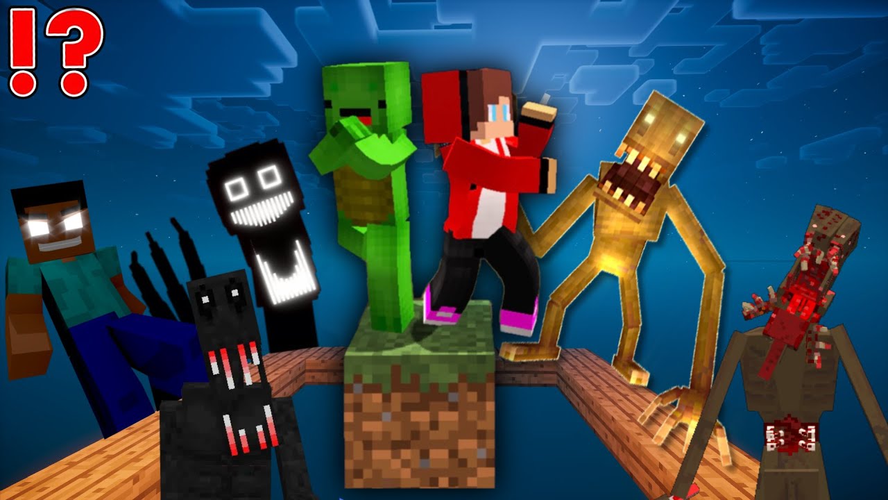 Mikey and JJ Play ONE BLOCK with Every Horror Mod! – Maizen
