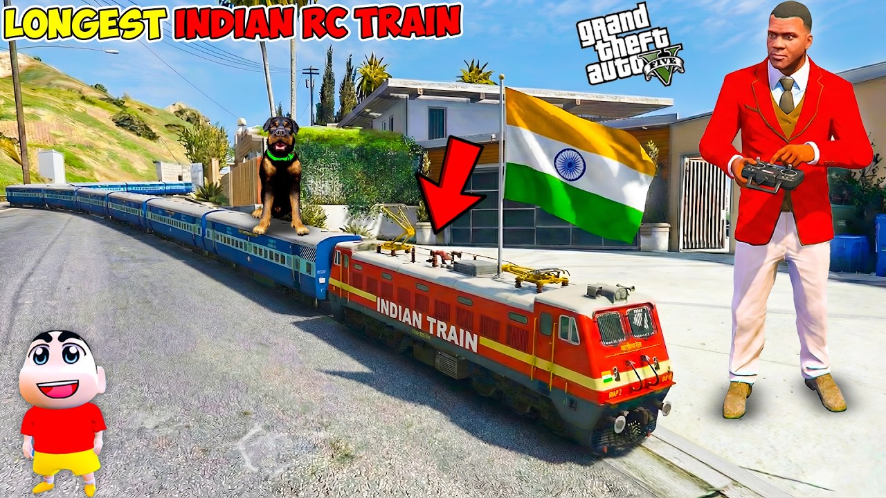 Franklin And Shinchan Make WORLD Longest India RC Train With Avengers In GTA 5!