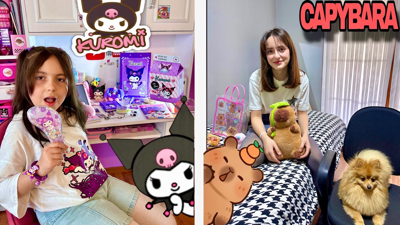 ZEYNEP VE HİRANUR TÜM GÜN KUROMİ VS KAPİBARA OLAN HERŞER
