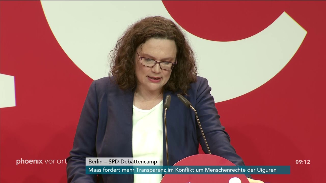 Rede von Andrea Nahles beim SPD-Debattencamp am 10.11.18