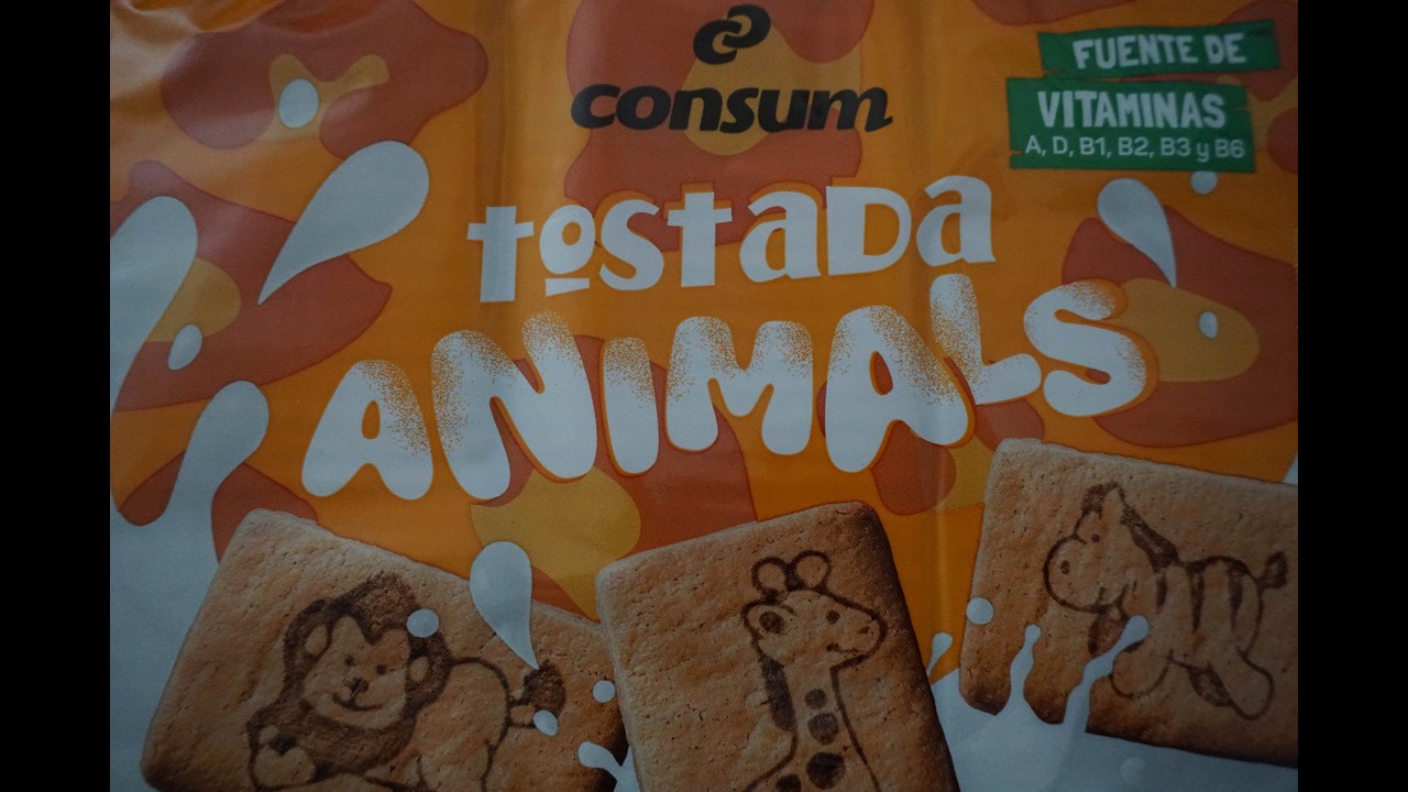 ENSEÑANDO GALLETAS TOSTADA  ANIMALS DEL CONSUM