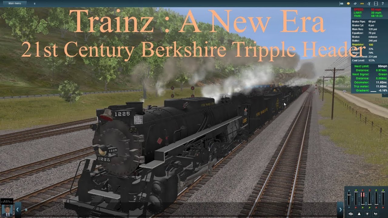 Trainz : A New Era 21st Century Berkshire Tripple Header feat K&L Trainz 1225, 765, & 2716