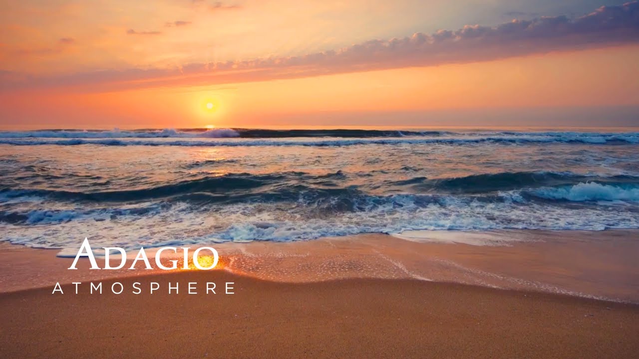 Calming harp music with the sound of ocean waves for quiet meditation