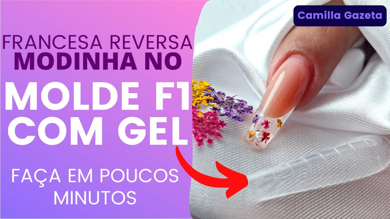 FRANCESA REVERSA TRANSPARENTE NO MOLDE F1 COM GEL!