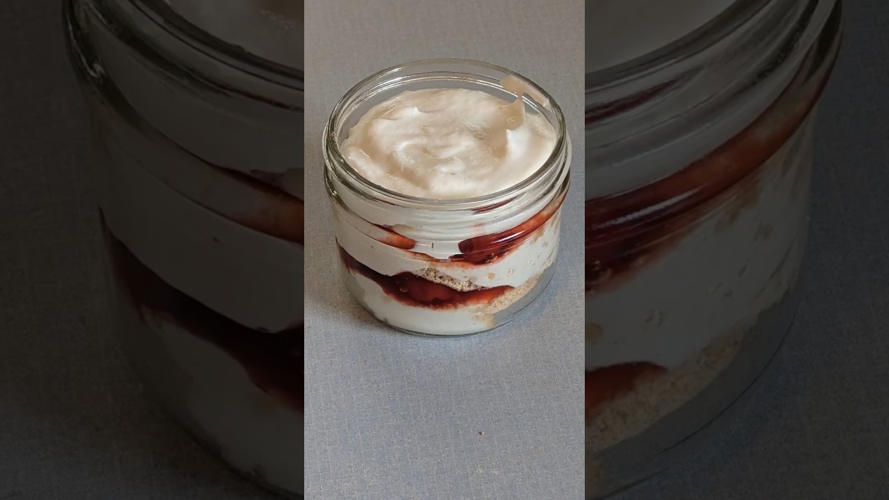 🍒Cherry Pie In A Jar🥃No-Bake 3 Ingredients