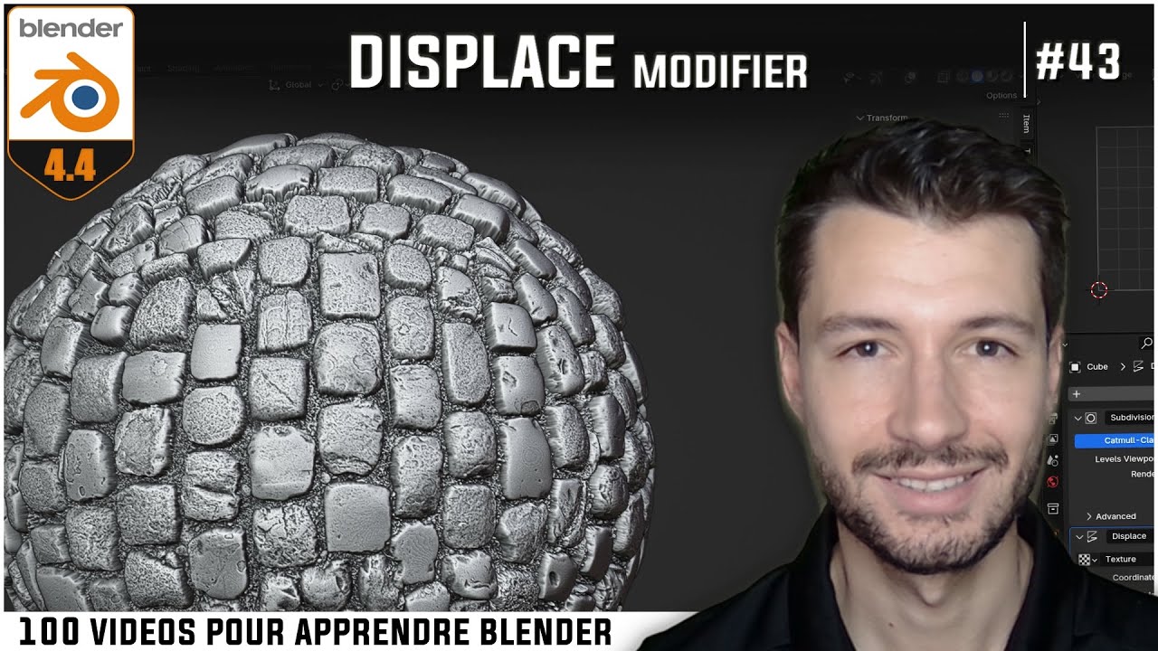 #43 | DISPLACE MESH MODIFIER - Apprendre Blender en 100 vidéos [TUTO FR]