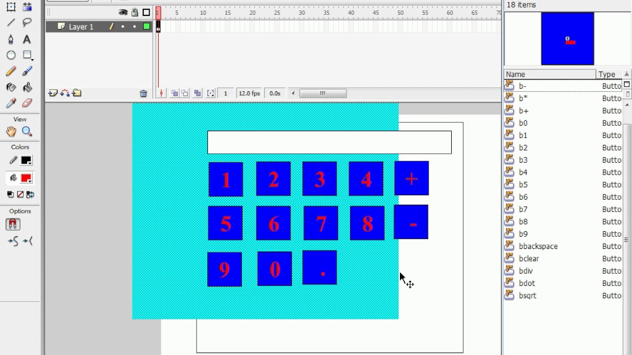 Standard Calculator in Macromedia Flash