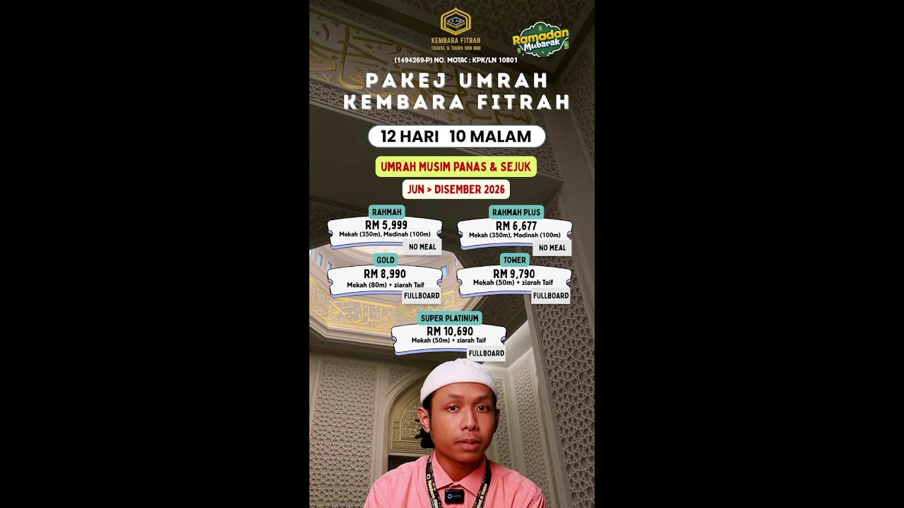 PAKEJ UMRAH BERSAMA KEMBARA FITRAH TRAVEL