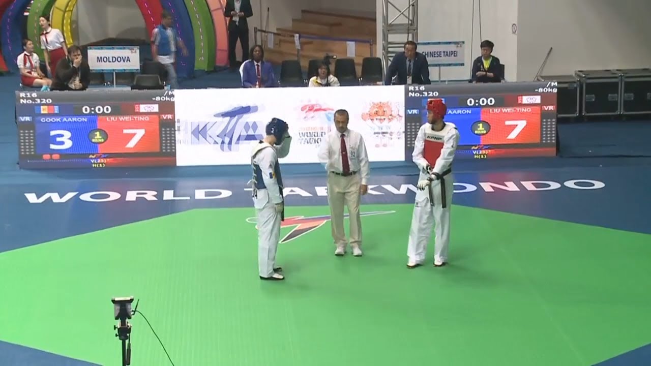 Cook Aaron (MDA) vs Lui Wei-Ting (TPE) M-80kg 2017 World Taekwondo Championships