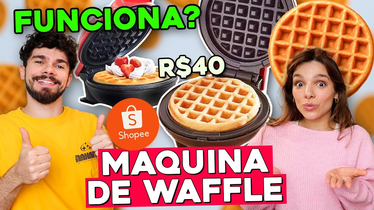 ACHADOS da SHOPEE: Testamos a MAQUINA de WAFFLE | GABOB NA AREA