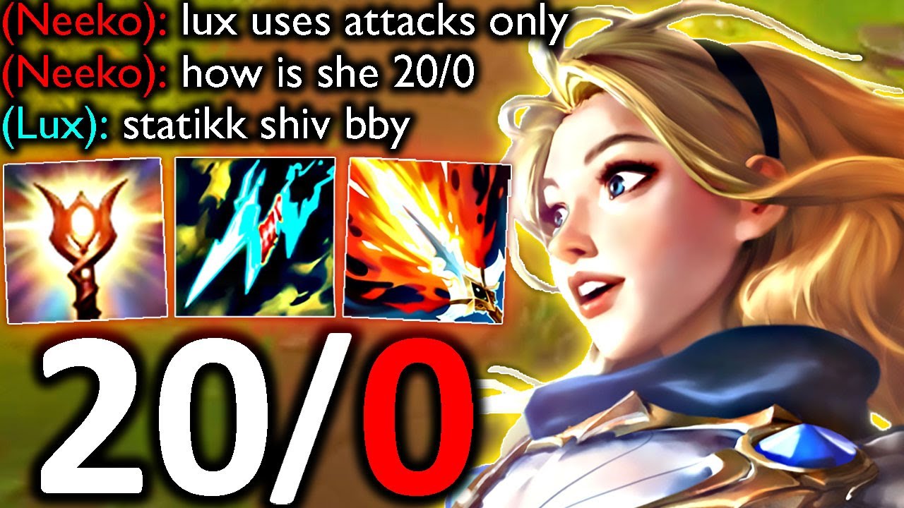 AUTO ATTACKS ONESHOT... WTF LUX (STATIKK SHIV, 20/0)