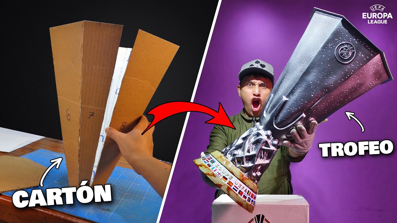 Cómo hacer Trofeo de la UEFA EUROPA LEAGUE de Cartón - TUTORIAL - DIY