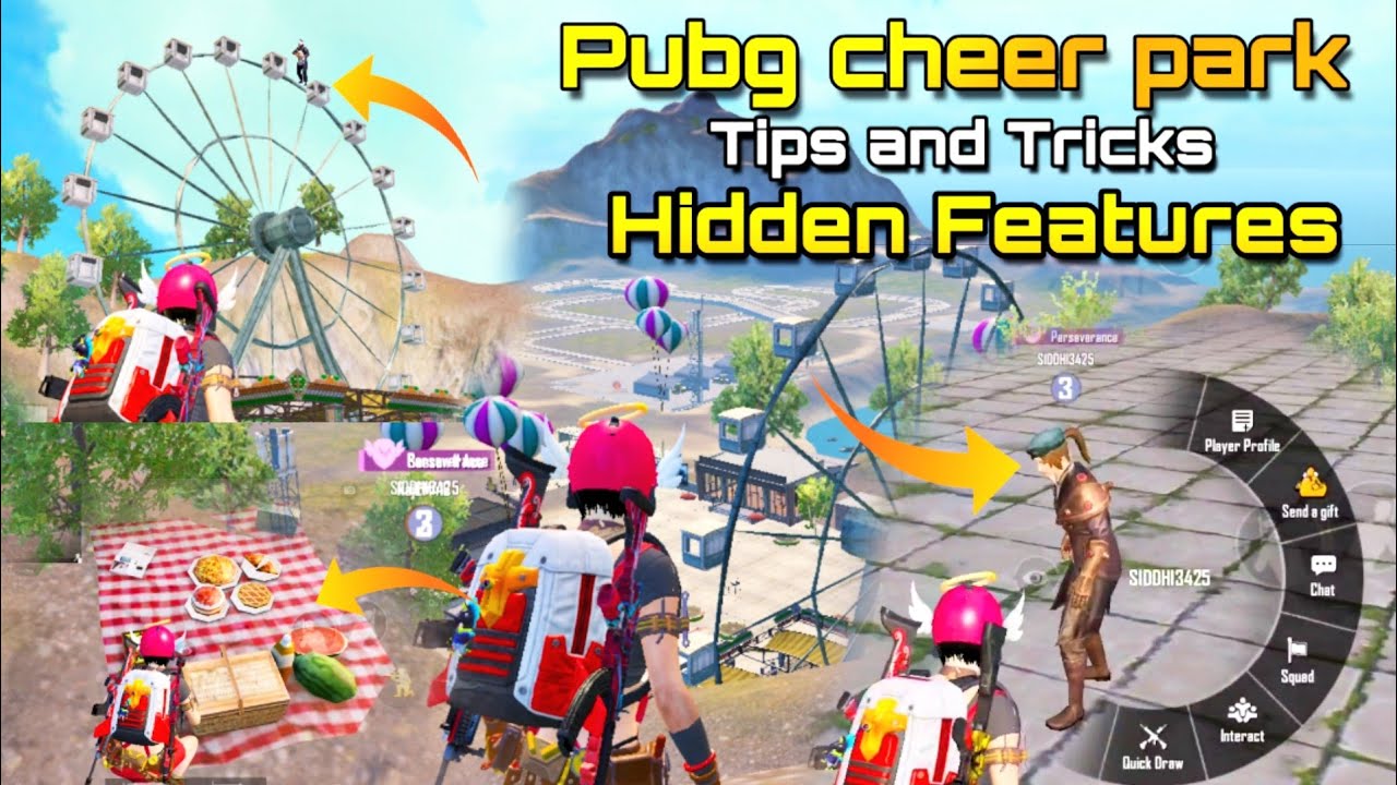 Pubg cheer park hidden Features | pubg cheer park Tips and Tricks | pubg cheer park secret location